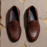 Brown Leather Demetrius Slip On Unlined Loafers - Comfort First Edition