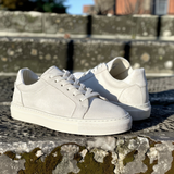 White Suede Leather Athos Sneakers