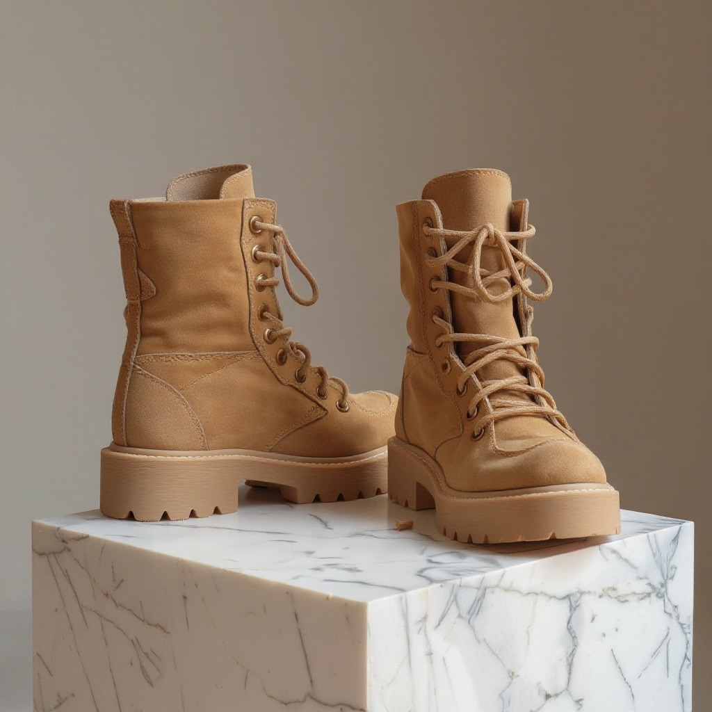 Tan Nubuck Leather Damiano Combat Boot