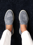 Blue Suede Carnival Yatch Loafers with White Soles - Summer 2024 Collection -ITALIAN AW26