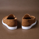 Brown Suede Leather Anthea Slip On Sneakers