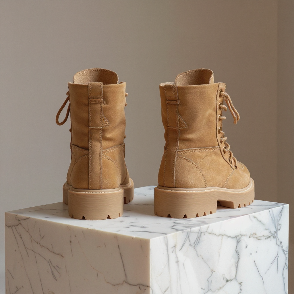 Tan Nubuck Leather Damiano Combat Boot
