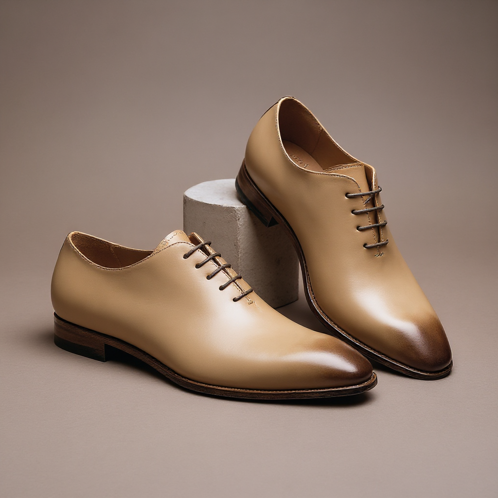 Cream Leather Nandes Oxford Shoes