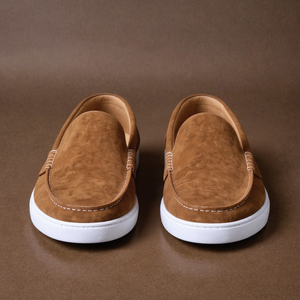 Brown Suede Leather Anthea Slip On Sneakers