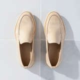 Cream Suede Libraria Loafers with White Soles - Summer 2024 Collection