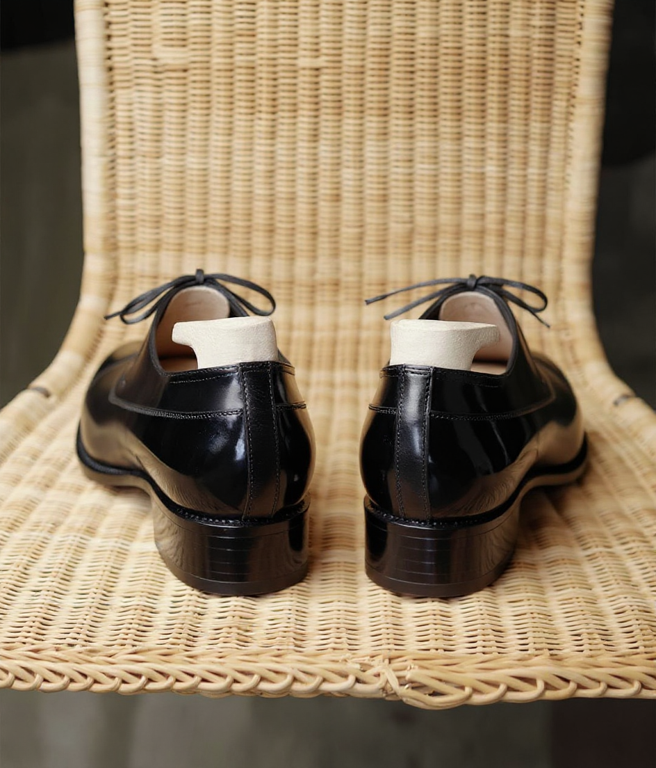 Black Leather Isolde Brogue Toe Cap Oxfords - Formal Shoes - SS23