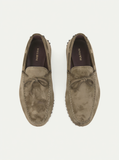 Olive Green Suede Leather Oriela Driving Loafers - AW24 - ITALIAN AW26