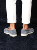 Blue Suede Carnival Yatch Loafers with White Soles - Summer 2024 Collection -ITALIAN AW26