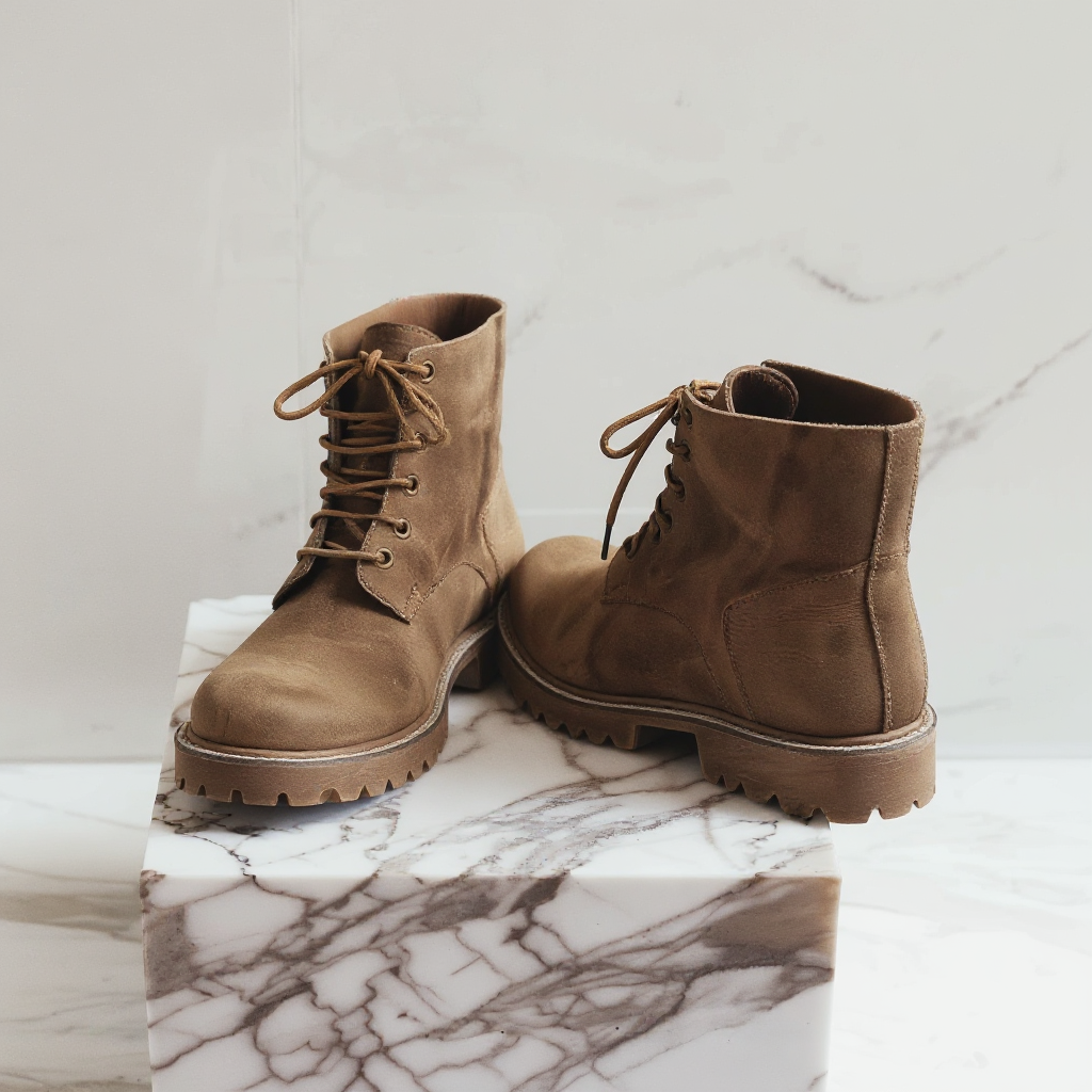 Brown Nubuck Leather Arturo Combat Boot