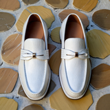 White Grain Leather Nazzareno Loafers