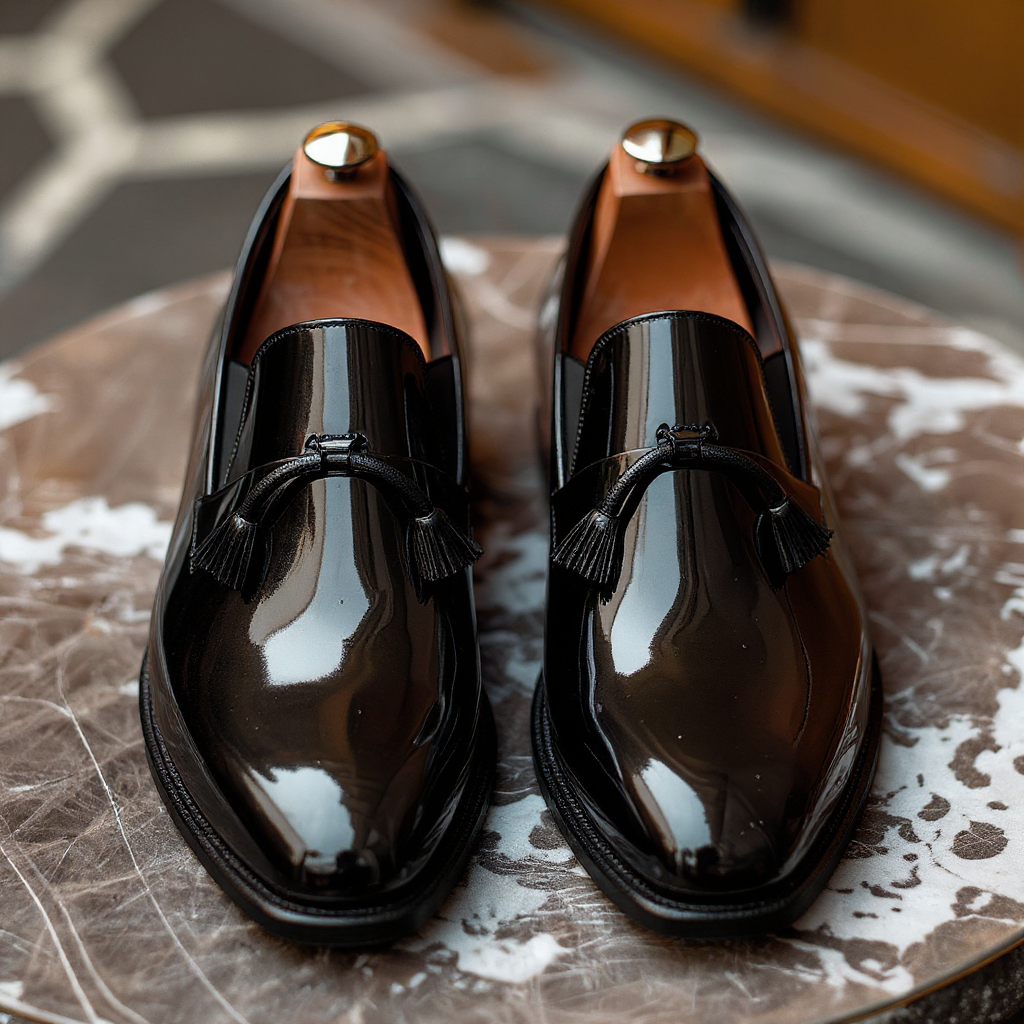 Black Leather Charm Craze Tassel Loafer - Summer 2024 Collection: The Royale Collection