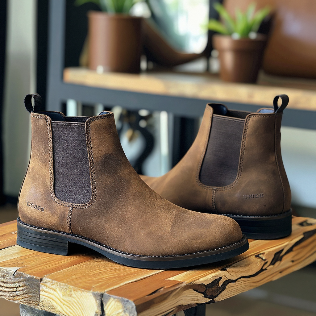 Brown Nubuck Leather Bartolo Chelsea Boot