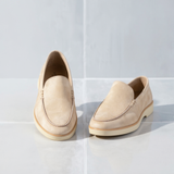 Cream Suede Libraria Loafers with White Soles - Summer 2024 Collection