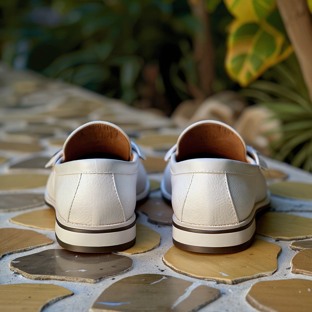 White Grain Leather Nazzareno Loafers