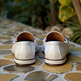 White Grain Leather Nazzareno Loafers
