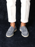 Blue Suede Carnival Yatch Loafers with White Soles - Summer 2024 Collection -ITALIAN AW26