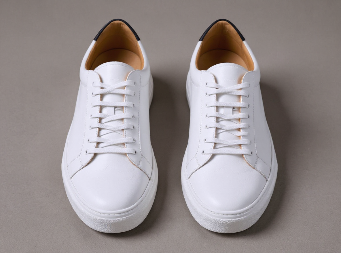 White Leather Sprint Lace-Up Sneakers with White Sole - Summer 2024 Collection