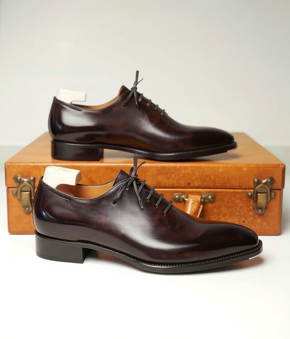 Brown Leather Lorcin Whole Cut Oxfords - Formal Shoes - AW24