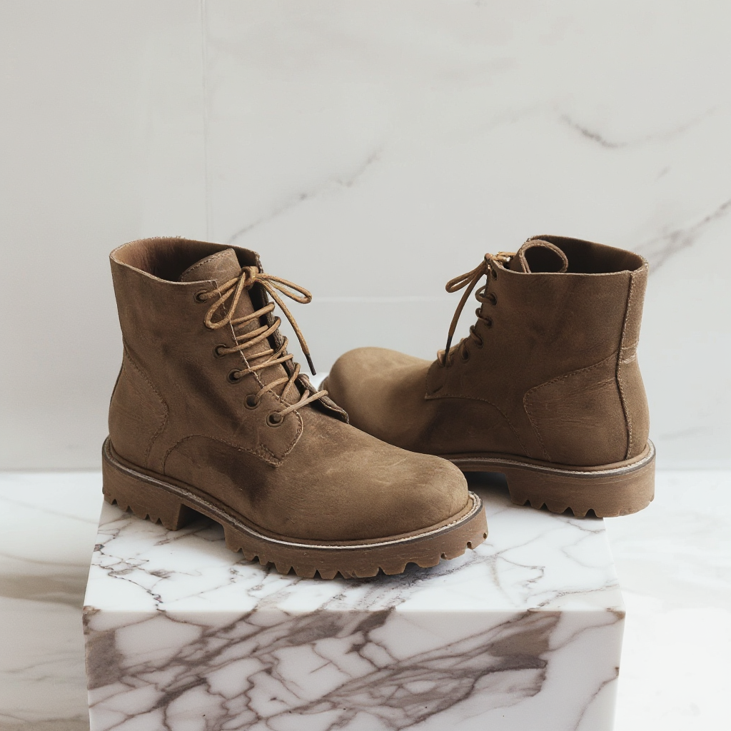 Brown Nubuck Leather Arturo Combat Boot