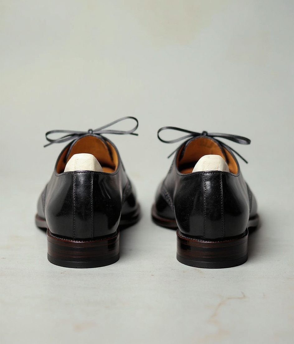 Black Leather Elowen Brogue Oxfords - Formal Shoes - SS23