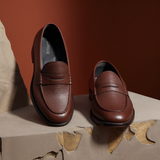 Brown Leather Demetrius Slip On Unlined Loafers - Comfort First Edition