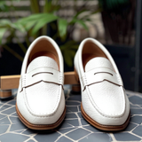 White Leather Ivory Ease Slip-On Loafers - Summer 2024 Collection