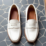 White Leather Ivory Ease Slip-On Loafers - Summer 2024 Collection