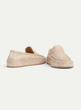Handmade Made Cream Italian Suede Leather Maniac Calm Loafers - AW24 -ITALIAN AW26