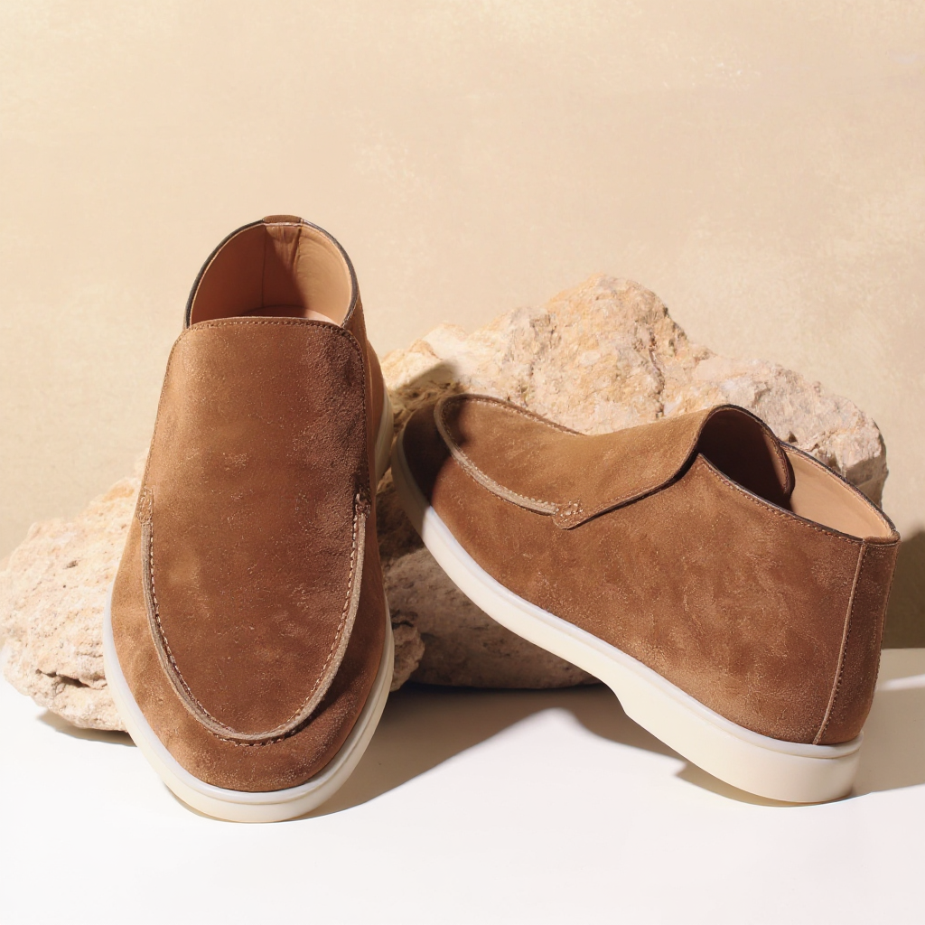 Tan Suede Leather Ronald City Half Boots - ITALIAN AW26
