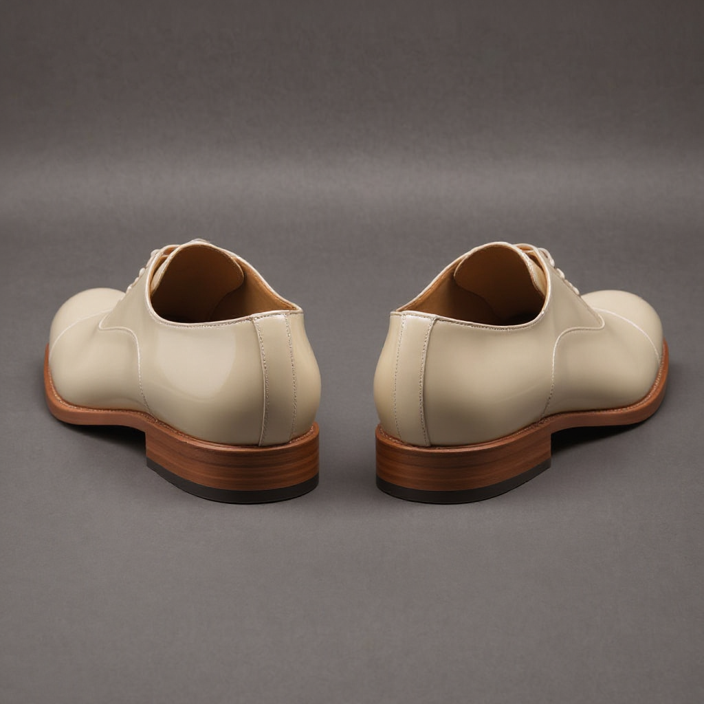 Cream Leather Woodford Balmoral Toe Cap Oxfords - Formal Shoes