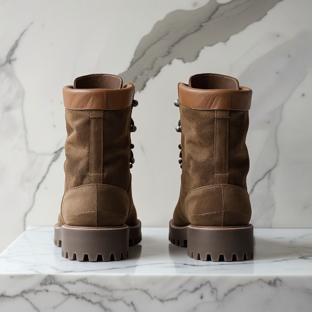 Brown Nubuck Leather Antonio Combat Boot