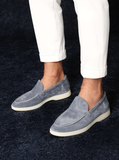 Blue Suede Carnival Yatch Loafers with White Soles - Summer 2024 Collection -ITALIAN AW26