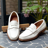 White Leather Ivory Ease Slip-On Loafers - Summer 2024 Collection