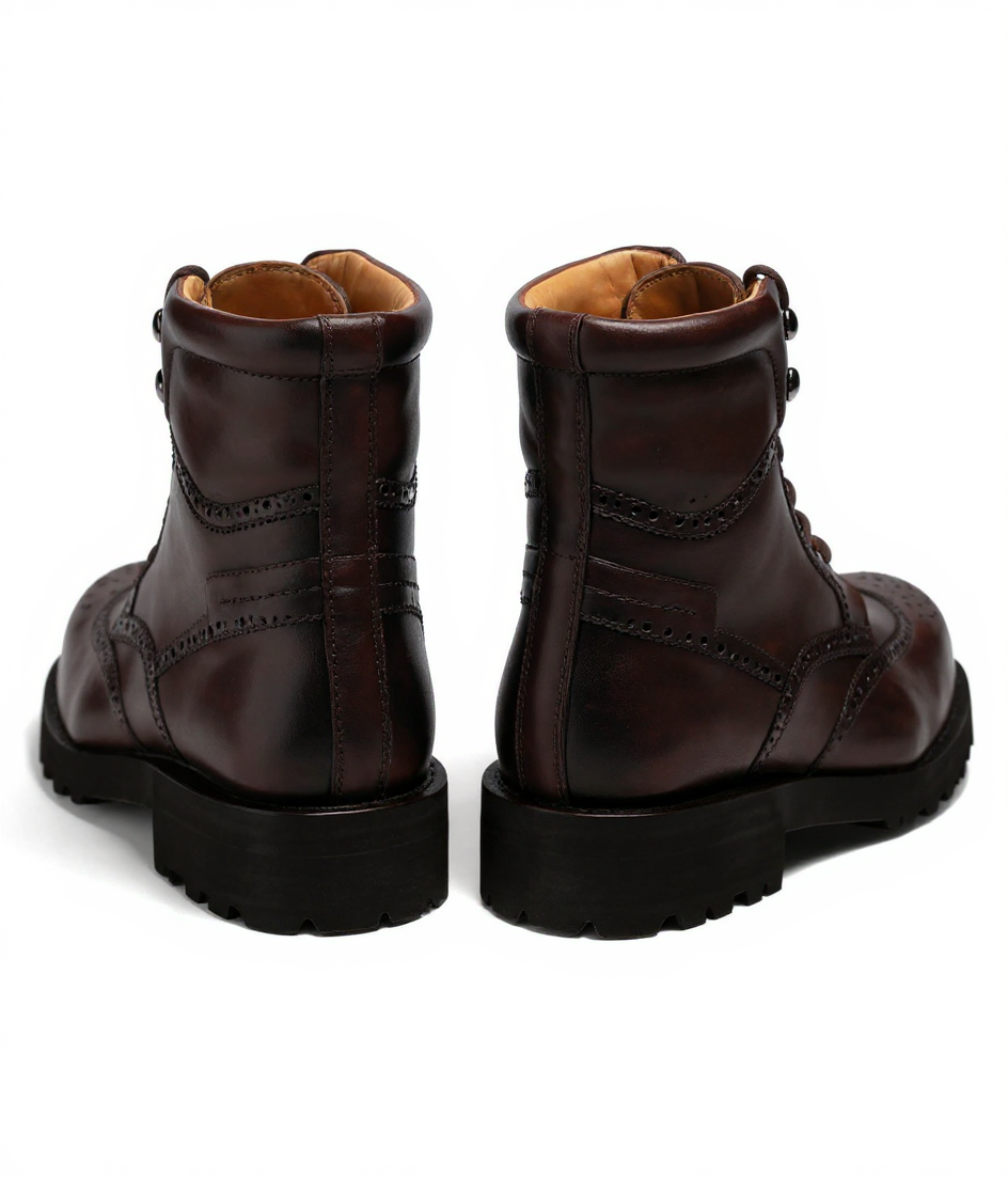 Brown Leather Troyes Chunky Derby Boots - AW24 - Hiking and Trekking Boots