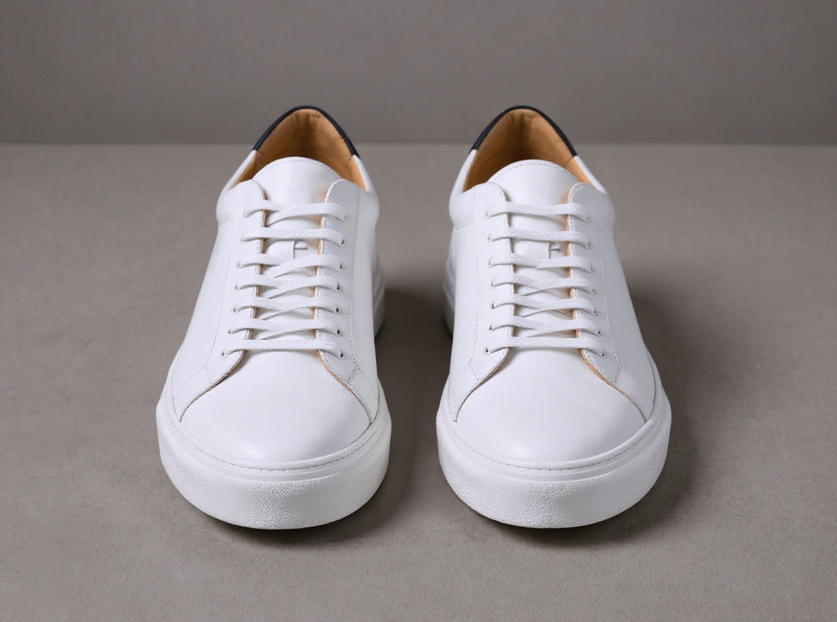White Leather Sprint Lace-Up Sneakers with White Sole - Summer 2024 Collection