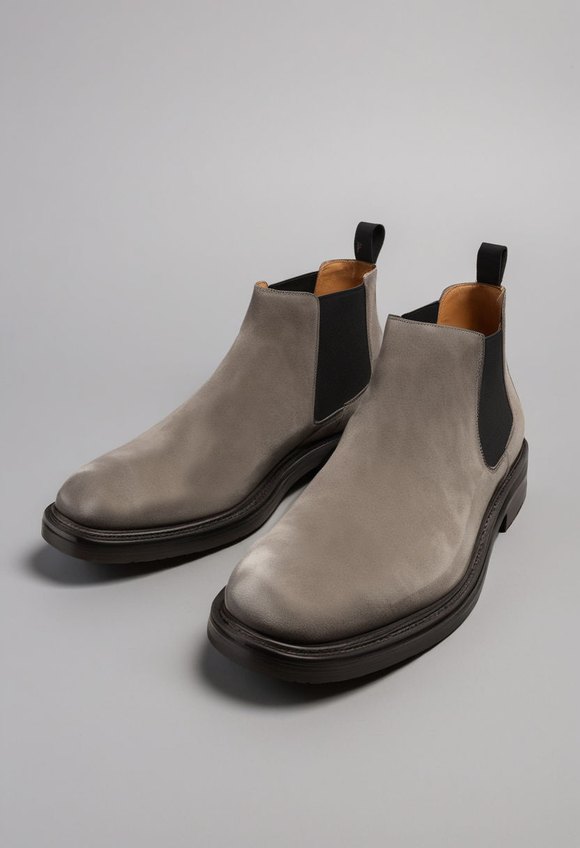 Grey Suede Leather Grayson Chelsea Boot