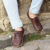 Dark Brown Leather Dinamico Barefoot Sneakers