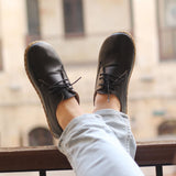 Black Leather Diamante Barefoot Sneakers