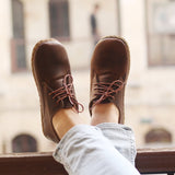 Brown Leather Diletto Barefoot Sneakers