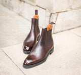 Brown Leather Fenland Slip On Chelsea Boots