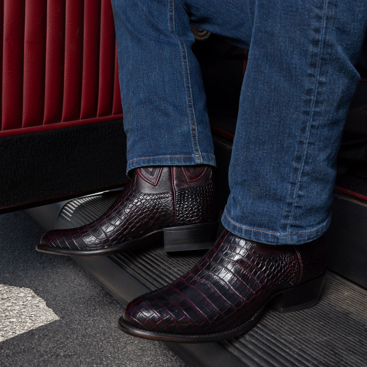 Brown Leather Greataux Slip On Zipper Western Cowboy Boots - AW24