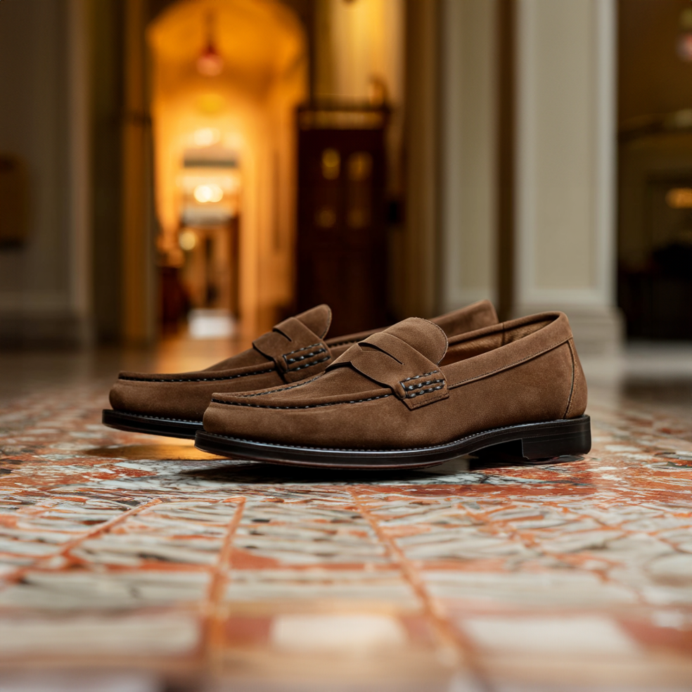Brown Suede Leather Gerardo Loafer
