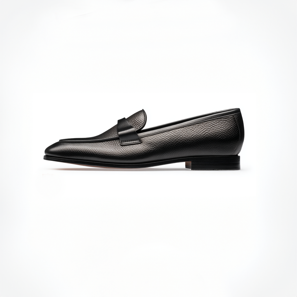Black Leather Lucian Slip On Unlined Loafers - Comfort First Edition -  Casual Shoes Collection