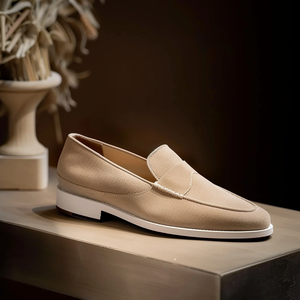 Beige Suede Gaetano Loafers