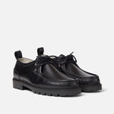 Black Leather Gloria With Black Sole Boat Shoe