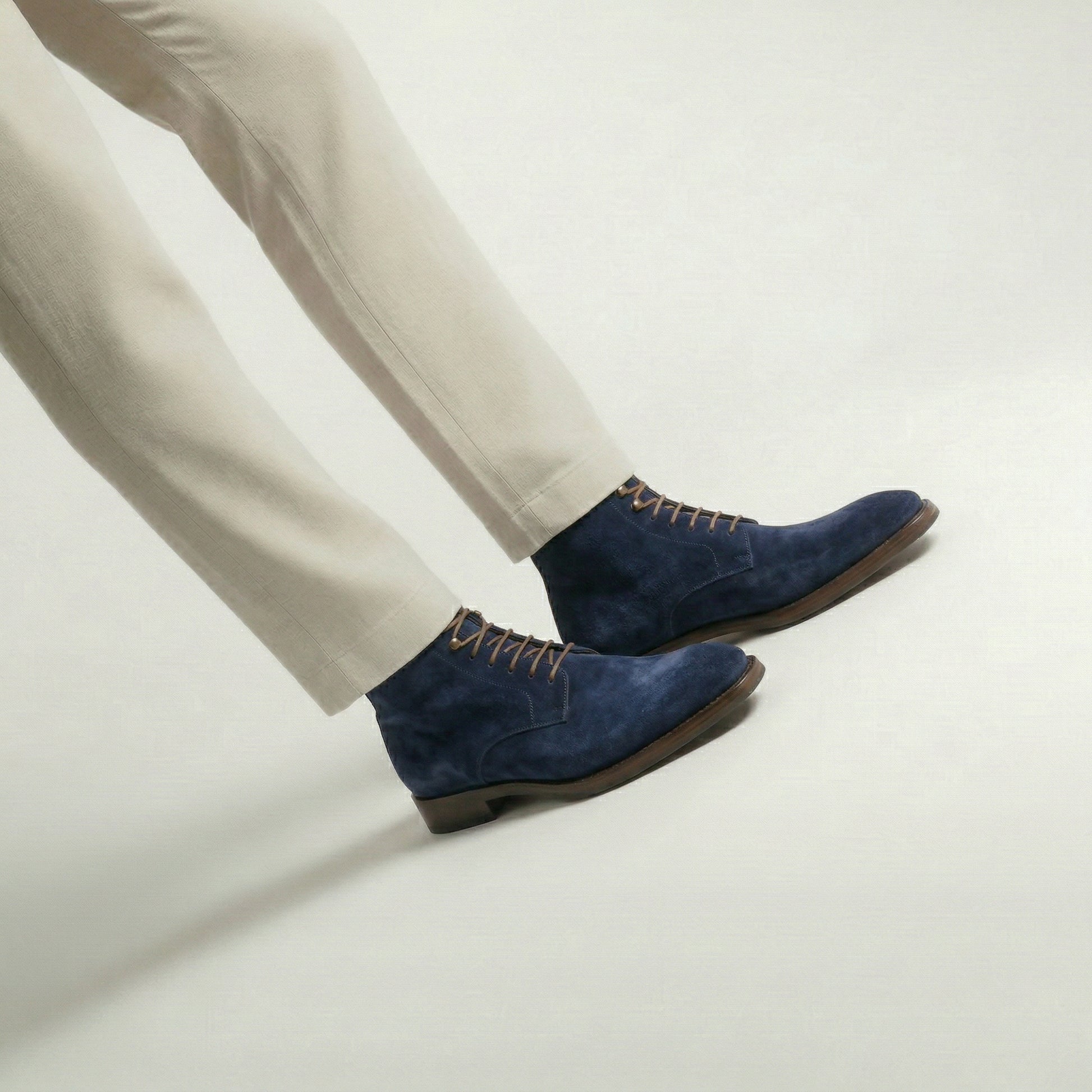 Navy Blue Suede Lucente Derby Boot