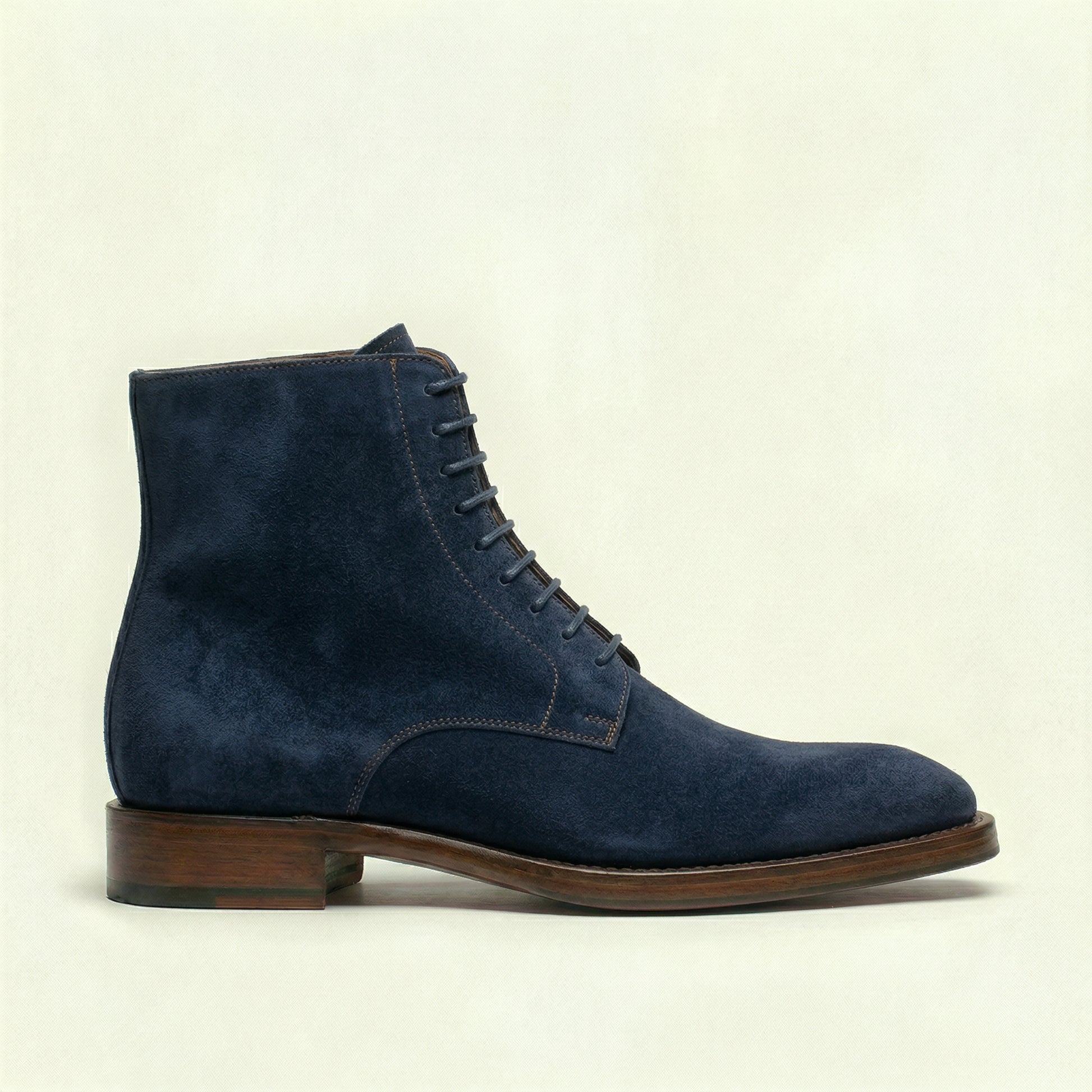 Navy Blue Suede Lucente Derby Boot