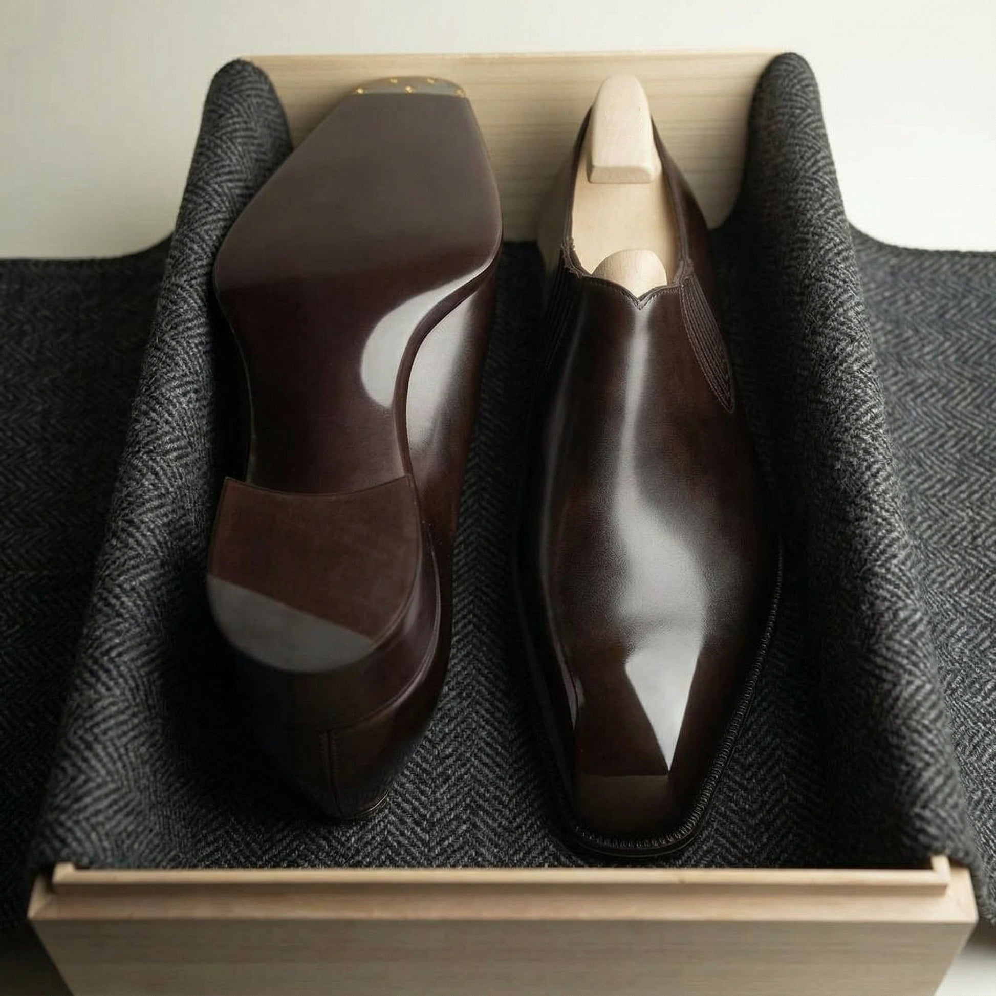 Brown Leather Leander Slip On Loafers - Formal Shoes - SS23