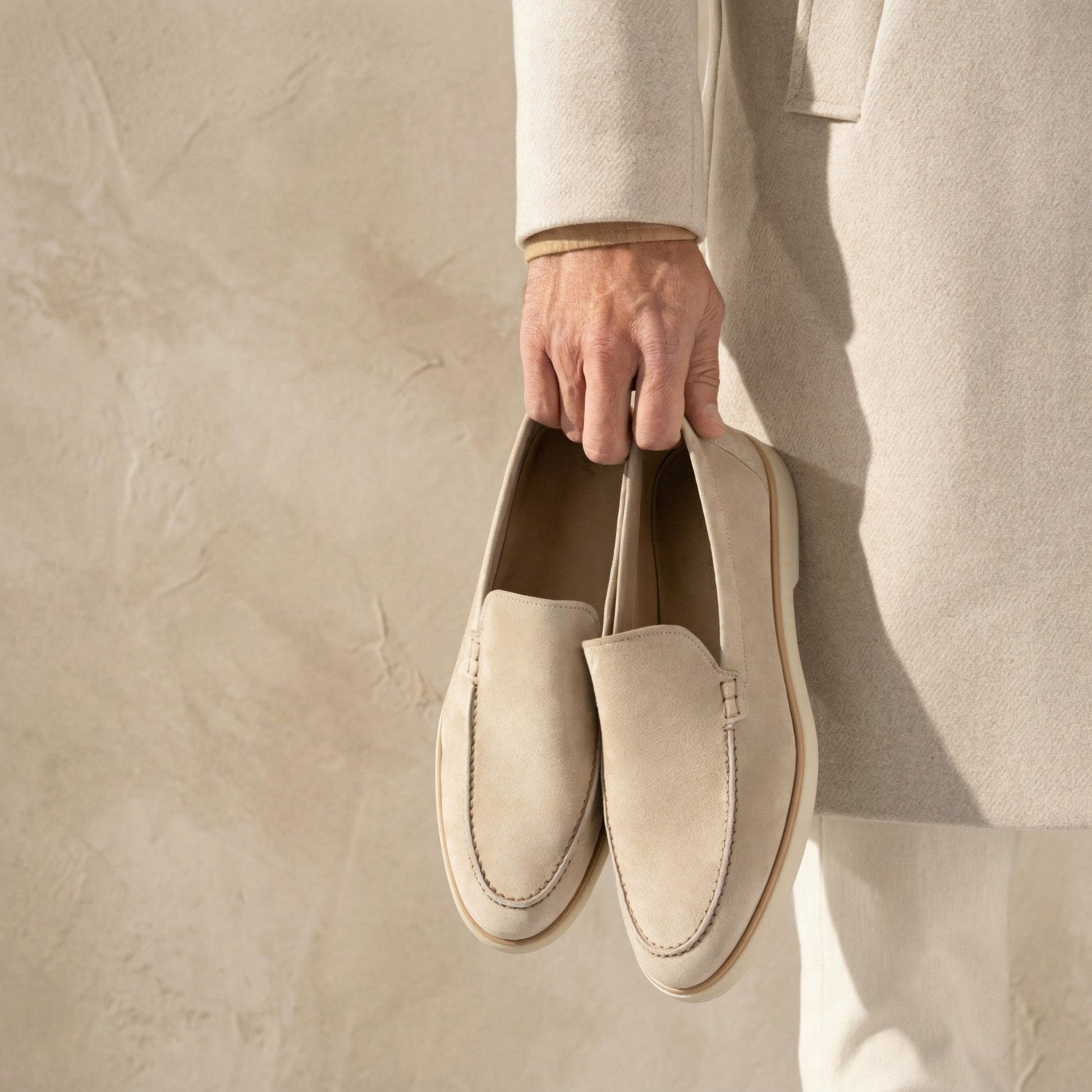 Cream Suede Libraria Loafers with White Soles - Summer 2024 Collection