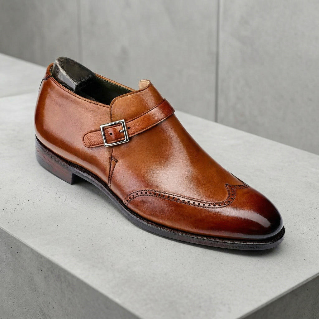 Tan Leather Alnwick Monk Strap Shoes - ITALIAN AW26